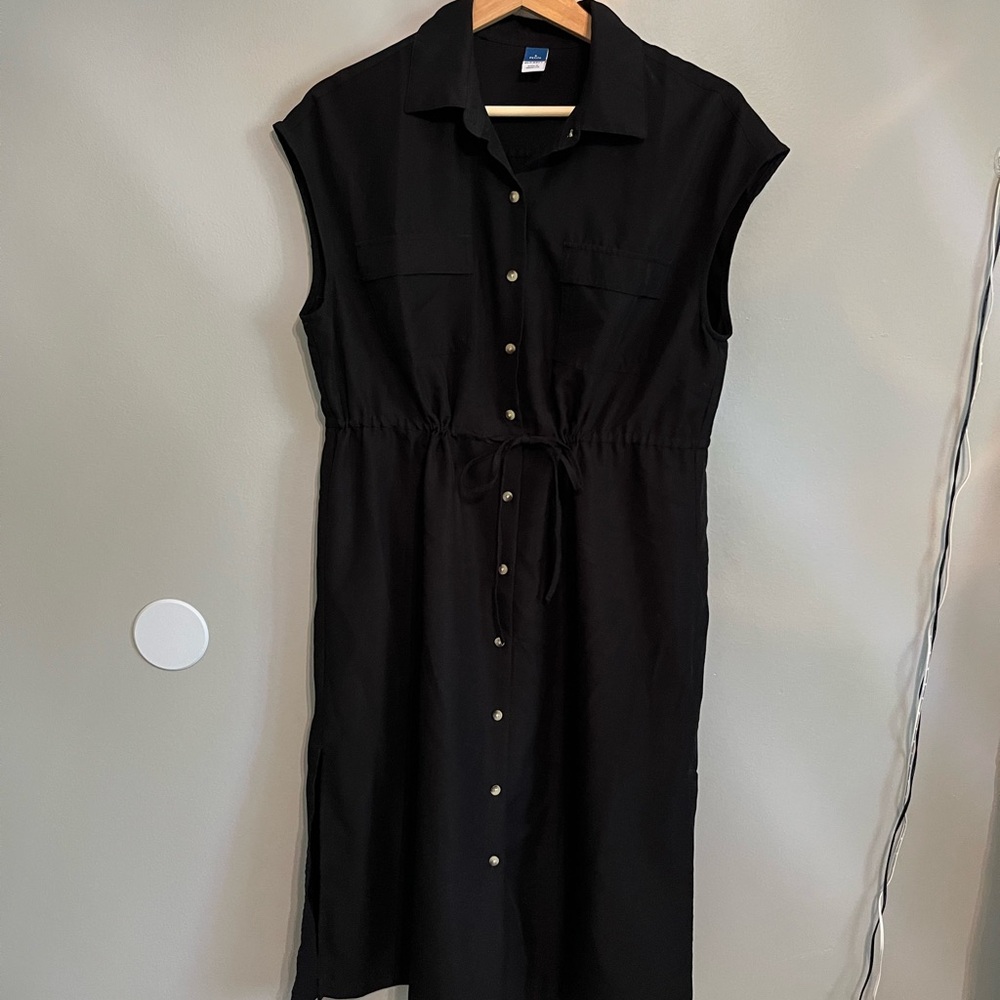 Old Navy Black Button-Down Midi Dress